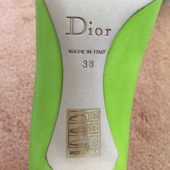 CHRISTIAN DIOR Green Leather High Heel Pumps - Picture 7 of 9